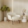Fauteuil en bouclette fausse fourrure Tapissée - Boucles Blanches  - Jenna image 7