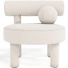 Fauteuil en bouclette fausse fourrure Tapissée - Boucles Blanches - Klena image 7