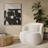 Fauteuil en bouclette fausse fourrure Tapissée - Boucles Blanches - Mykel image 7