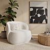 Fauteuil en bouclette fausse fourrure Tapissée - Boucles Blanches - Mykel image 7