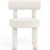 Chaise de salle à manger en bouclette fausse fourrure Tapissée - Boucles Blanches - Rhys image 7