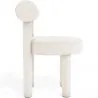 Chaise de salle à manger en bouclette fausse fourrure Tapissée - Boucles Blanches - Rhys image 7