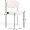 Chaise de salle à manger en bouclette fausse fourrure Tapissée - Boucles Blanches - Métal noir - Margot image 7