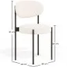 Lot de 4 - Chaise de salle à manger en bouclette fausse fourrure Tapissée - Boucles Blanches - Métal noir - Margot image 7
