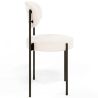 Chaise de salle à manger en bouclette fausse fourrure Tapissée - Boucles Blanches - Métal noir - Margot image 7