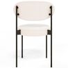 Chaise de salle à manger en bouclette fausse fourrure Tapissée - Boucles Blanches - Métal noir - Margot image 7