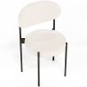 Chaise de salle à manger en bouclette fausse fourrure Tapissée - Boucles Blanches - Métal noir - Margot image 7