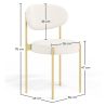 Lot de 4 - Chaise de salle à manger en bouclette fausse fourrure Tapissée - Boucles Blanches - Métal doré - Margot image 7