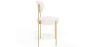 Lot de 4 - Chaise de salle à manger en bouclette fausse fourrure Tapissée - Boucles Blanches - Métal doré - Margot image 7