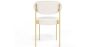 Lot de 4 - Chaise de salle à manger en bouclette fausse fourrure Tapissée - Boucles Blanches - Métal doré - Margot image 7