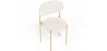Lot de 4 - Chaise de salle à manger en bouclette fausse fourrure Tapissée - Boucles Blanches - Métal doré - Margot image 7