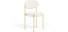 Lot de 4 - Chaise de salle à manger en bouclette fausse fourrure Tapissée - Boucles Blanches - Métal doré - Margot image 7