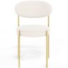 Chaise de salle à manger en bouclette fausse fourrure Tapissée - Boucles Blanches - Métal doré - Margot image 7