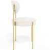 Chaise de salle à manger en bouclette fausse fourrure Tapissée - Boucles Blanches - Métal doré - Margot image 7