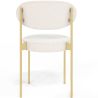 Chaise de salle à manger en bouclette fausse fourrure Tapissée - Boucles Blanches - Métal doré - Margot image 7