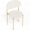 Chaise de salle à manger en bouclette fausse fourrure Tapissée - Boucles Blanches - Métal doré - Margot image 7