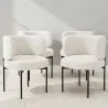 Lot de 4 - Chaise de Salle à Manger en bouclette fausse fourrure Tapissée - Boucles Blanches  - Loraine image 7