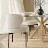 Lot de 4 - Chaise de Salle à Manger en bouclette fausse fourrure Tapissée - Boucles Blanches  - Loraine image 7