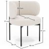 Chaise de Salle à Manger en bouclette fausse fourrure Tapissée - Boucles Blanches  - Loraine image 7