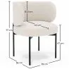Lot de 4 - Chaise de Salle à Manger en bouclette fausse fourrure Tapissée - Boucles Blanches  - Loraine image 7
