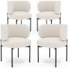 Lot de 4 - Chaise de Salle à Manger en bouclette fausse fourrure Tapissée - Boucles Blanches  - Loraine image 7