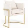 Chaise de salle à manger - Avec accoudoirs en bouclette fausse fourrure Tapissée - Boucles Blanches - Giorgia image 7