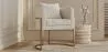 Chaise de salle à manger - Avec accoudoirs en bouclette fausse fourrure Tapissée - Boucles Blanches - Giorgia image 7