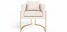 Chaise de salle à manger - Avec accoudoirs en bouclette fausse fourrure Tapissée - Boucles Blanches - Giorgia image 7