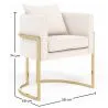 Chaise de salle à manger - Avec accoudoirs en bouclette fausse fourrure Tapissée - Boucles Blanches - Giorgia image 7