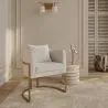 Chaise de salle à manger - Avec accoudoirs en bouclette fausse fourrure Tapissée - Boucles Blanches - Giorgia image 7