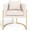 Chaise de salle à manger - Avec accoudoirs en bouclette fausse fourrure Tapissée - Boucles Blanches - Giorgia image 7