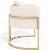 Chaise de salle à manger - Avec accoudoirs en bouclette fausse fourrure Tapissée - Boucles Blanches - Giorgia image 7