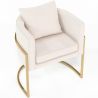 Chaise de salle à manger - Avec accoudoirs en bouclette fausse fourrure Tapissée - Boucles Blanches - Giorgia image 7