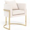 Chaise de salle à manger - Avec accoudoirs en bouclette fausse fourrure Tapissée - Boucles Blanches - Giorgia image 7