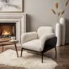 Fauteuil en bouclette fausse fourrure Tapissée - Boucles Blanches- Vandan image 7