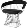 Chaise de salle à manger avec accoudoirs - Cuir et métal - Barrel image 7