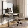 Chaise de bureau avec roulettes - Chaise pivotante de bureau - Rembourrée en tissu bouclé - Structure noire Wito image 7