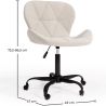 Chaise de bureau avec roulettes - Chaise pivotante de bureau - Rembourrée en tissu bouclé - Structure noire Wito image 7