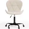 Chaise de bureau avec roulettes - Chaise pivotante de bureau - Rembourrée en tissu bouclé - Structure noire Wito image 7