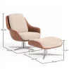 Fauteuil Design Contemporain Tapissé avec Repose-pieds - Asher image 7
