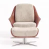 Fauteuil Design Contemporain Tapissé avec Repose-pieds - Asher image 7