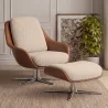 Fauteuil Design Contemporain Tapissé avec Repose-pieds - Asher image 7