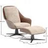 Fauteuil Design Contemporain Tapissé avec Repose-pieds - Asher image 7