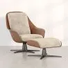Fauteuil Design Contemporain Tapissé avec Repose-pieds - Asher image 7