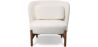 Fauteuil en bois et en Bouclette Fausse Fourrure Tapissée - Boucles Blanches - Brina image 7