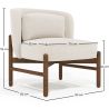 Fauteuil en bois et en Bouclette Fausse Fourrure Tapissée - Boucles Blanches - Brina image 7