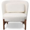 Fauteuil en bois et en Bouclette Fausse Fourrure Tapissée - Boucles Blanches - Brina image 7