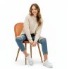 Chaise de Salle à Manger - Revêtue de Velours - Dossier avec Motif - Evelyne image 7
