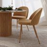 Chaise de Salle à Manger - Revêtue de Velours - Dossier avec Motif - Evelyne image 7