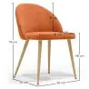 Chaise de Salle à Manger - Revêtue de Velours - Dossier avec Motif - Evelyne image 7
